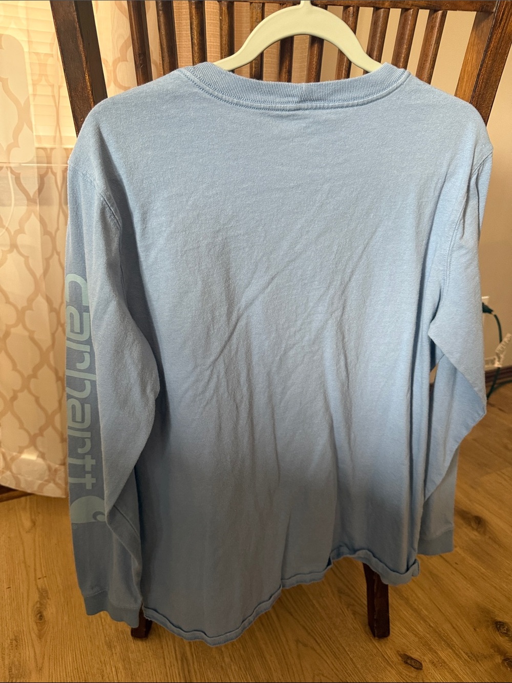 Women’s Carhartt Light Blue Long-Sleeve Logo Shirt - Picture 3 of 3